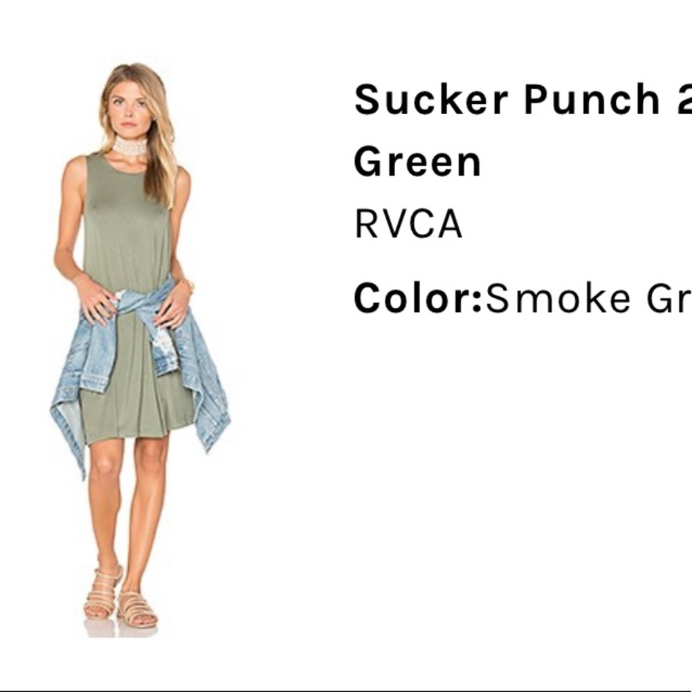 RVCA sucker punch 2 dress in smoke green